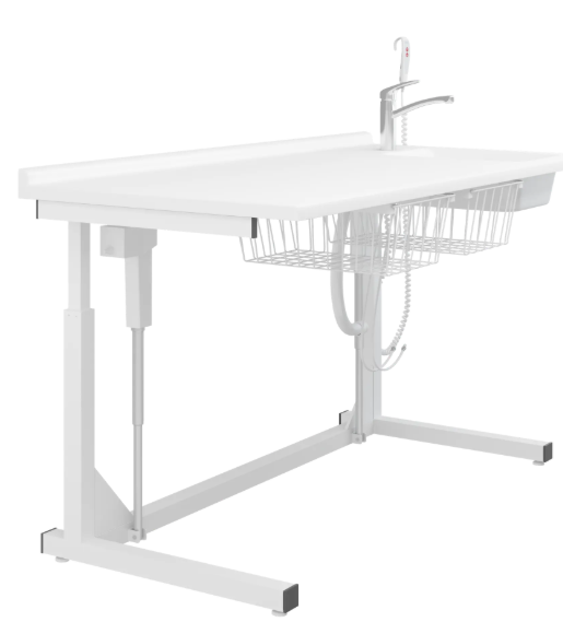 Pressalit Care Wickeltisch R8655000, Waschbecken, Handbrause, bodenstehend, 800x1800mm, 150 kg Last